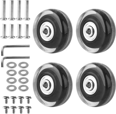 Allecta - Set van 4 Vervangende Bagage Wielen 50mm - Koffer Wielen - Rubberen Wielvervanging