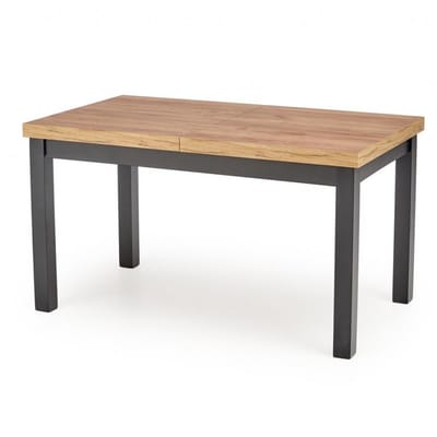 Uitschuifbare eettafel Tiago 140 tot 220 cm breed eiken met zwart