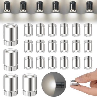 22 stuks mini-ledlampen, werkt op batterijen, decoratieve leds voor miniatuurmodellen, mini-verlichting ter decoratie van poppenhuizen, wit