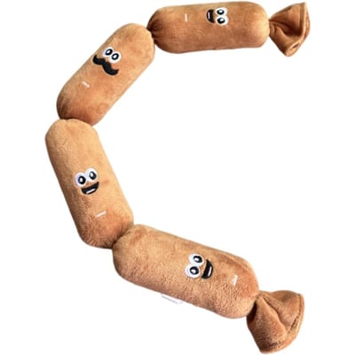 Jouet sonore en peluche saucisse dessin animé Créatif Résistant à l'usure Jouet à mâcher en peluche pour animal de compagnie Nettoyage Dent Mordre-résistant Jouet couinant pour chien Cadeau beige
