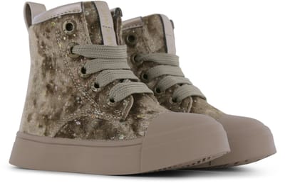 Shoesme Gouden Bikerboot Met Stipjes - Laarzen Kinderen - Meisjes - Gold - Microfiber velvet - Maat 31