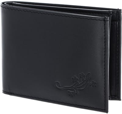 oxmox Leren portemonnee Leather RFID Protect Pocketbörse Lizard 2.0 Embossed Black zwart