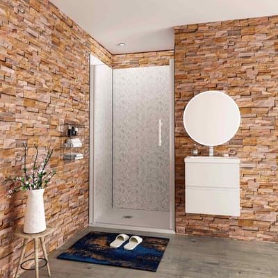 Douchedeur pendeldeur 80x185cm niche 6mm gehard glass easyclean mat wit aluminium profiel