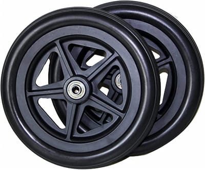 Vervangende Rolstoel Wielen - Loopstoel Onderdelen - Mobiliteit Verbeteren - Antislip Rubber - 8 Inch Diameter - Zwart