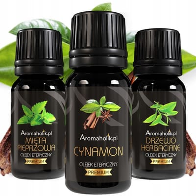 Aromaholik Synergia - Etherische Oliën Set - Pepermunt, Theeboom, Kaneel - Menthol Koeling