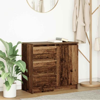 vidaXL - Dressoir - met - lade - 71x35x65 - cm - spaanplaat - oud - hout