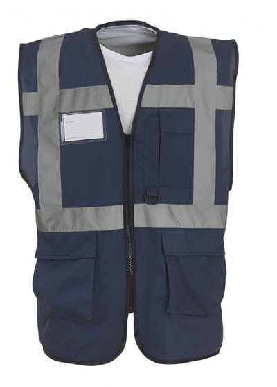 Executive veiligheidshesje met rits, maat XL Marineblauw