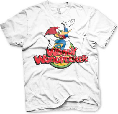 Woody Woodpecker Unisex Tshirt -3XL- Classic Logo Wit