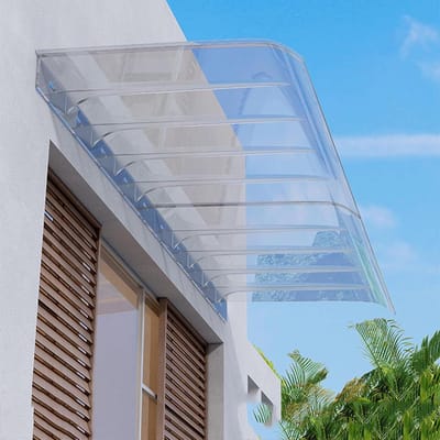 Beschermdak Polycarbonaat - Luifel Veranda - Regenbescherming Buiten - Slagvast Geluidsarm - 50 x cm - Transparant