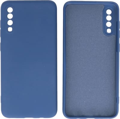 Hoesje Geschikt voor Samsung Galaxy A70 - Fashion Telefoonhoesje Backcover - Siliconen Hoesje - Navy