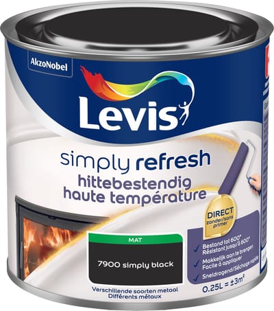 Levis - Simply Refresh Hittebestendige Verf - Simply Black - 0,25 L