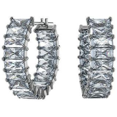 Swarovski Matrix Grote Ronde Oorbellen Damesoorbellen Grijs 5658650 Box (Random Color) gray