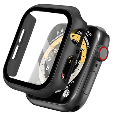 Screen protector - Geschikt voor Apple Watch 4 / 5 / 6 / SE - 40 mm - Full Cover Hard Case / Beschermend Hoesje - Zwart
