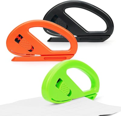 3 Stuks - Cadeaupapier Snijder - Inpakpapier Snijder - Geschenkpapier Snijder - Cadeaupapier Hulp Rol Snijder - papier snijder - Safety Scheermesje Papiersnijder - Inpakpapiersnijder voor papierrol, wraps, vinylfolie, knutsel, kantoor, pakje
