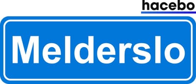 Hacebo - Plaatsnaam Sticker - 29x10 CM - Melderslo sticker - Verkeersborden sticker - grappige cadeaus - Melderslo