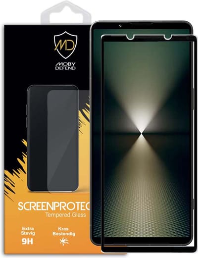 MobyDefend Screenprotector - Geschikt voor Sony Xperia 1 VI - Screensaver Met Zwarte Randen - Gehard Glas