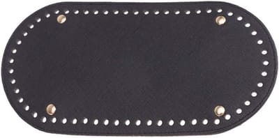Dailygoods- Handgeweven Tas - Ovale Tassenbodem - Duurzaam PU - Kussen - Kleur: Zwart - Afmetingen: 22 x 10 cm - Tasbodem