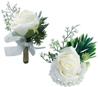 Allecto - Boutonnière en Pols Corsage Set - Bruiloft Bloemen