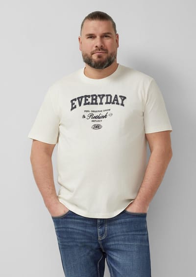 T-shirt standaard in katoenjersey met opdruk vooraan s.Oliver