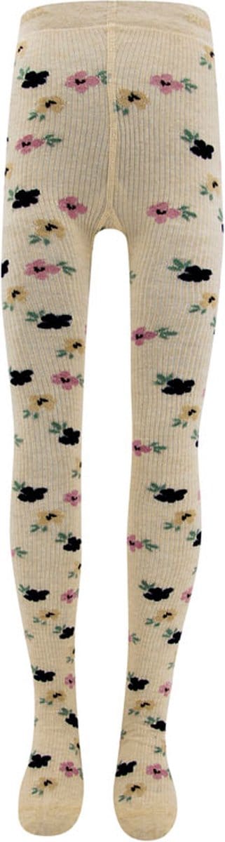 Ewers Maillot Kindermaat - Fijne Rib en Bloemetjes Roze & Beige & Donkerblauw - Ecru-80/86