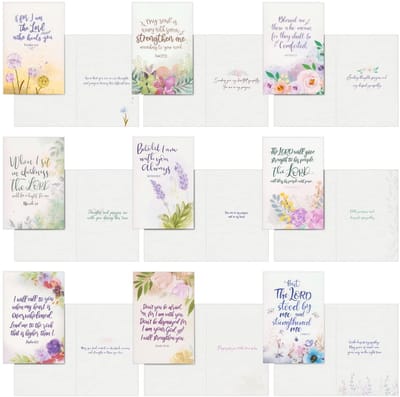 Solidchoice- Sympathiekaarten 36 stuks - Religieuze kaarten - Aquarel bloemenmotieven - Met enveloppen - 10 x 15 cm - Voor condoleances - Condoleancekaarten
