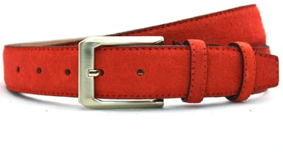 Rode suede riem YFA - suede pantalon riem rood - 3,5 cm brede suede riem - riem rood - Pantalon & Jeans Broekriem - Riemmaat 85cm - Totale lengte 100cm