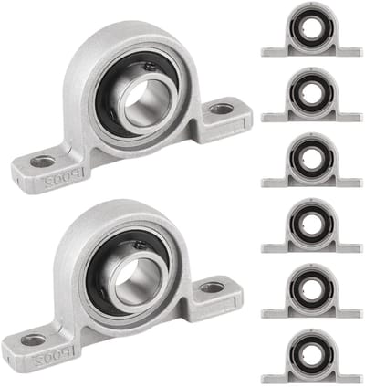 Allecto - Staande lagers - 20 mm - Lange levensduur - Zilver - Kogellagers - Voor drukmachines en 3D-printers - 8 stuks