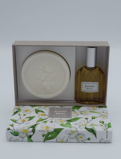 Geschenkdoos ronde zeep en eau de toilette jasmijn Esprit Provence