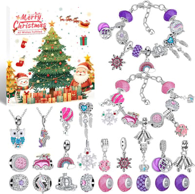 Adventskalender 2025 - kerstmis cadeau - Kerstmis aftellen - Adventskalender voor meisjes - kindersieraden - Dames bedelarmband