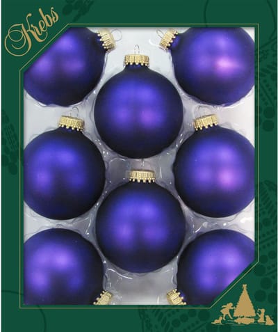 Krebs Kerstballen - 16x - violet velvet paars - 7 cm - glas - luxe kerstversiering ballen