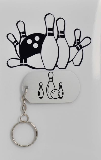 bowlen sleutelhanger inclusief kaart - sport cadeau - sporten - Leuk kado voor je sporter om te geven - 2.9 x 5.4CM