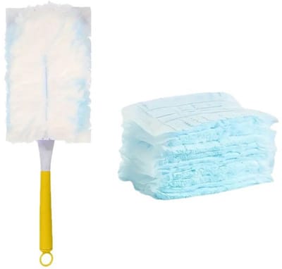 Statische Plumeau Starterset - Duster Stofdoekjes - Plumeauset - 1 Geel Handvat en 20 Stofdoekjes - voor Stof Haar Meubels en Elektronica