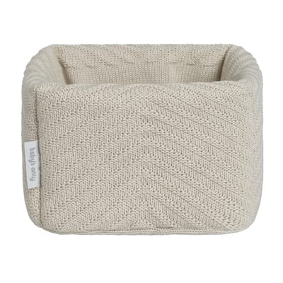 Baby's Only Gebreide commodemandje - Opbergmandje met visgraatmotief - Commode organizer - Babykamer accessoires Grace - Warm Linen