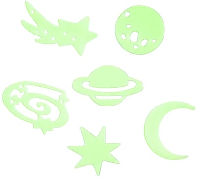 Home Deco Kids Glow in the dark Planeten - 24x stuks - groen - kunststof - kinderkamer - decoratie