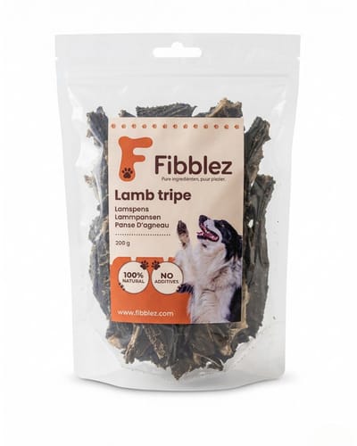 Fibblez – Lamspens voor Honden 200g – 100% Natuurlijk Lam – Gedroogde Hondensnack – Kauwproduct