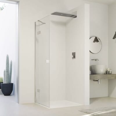 HÜPPE SolvaPro swing door with fixed segment for side wall and niche 80 x 200 cm, without anti-plaque 7T0301092321
