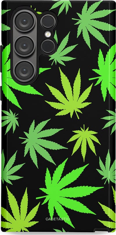 Casetastic Hoesje Geschikt voor Samsung S23 Ultra - Stijlvolle Beschermende Duo-layer Case - Cannabis