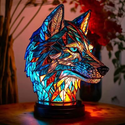 Dieren Tafellamp - Sfeervolle Lamp - Decoratie - Uniek Design - 10x10x15 cm - Wolf