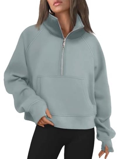 Dames Sweatshirts met Halve Rits - Comfortabele en Trendy Fleece Hoodies voor Herfst en Winter