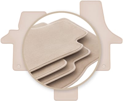 Premium beige vloermatten voor: VW Transporter T5 Caravelle 2-zits 2003-2015