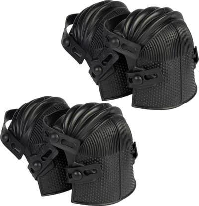 Talen Tools Kniebeschermers - 2x paar - rubber - zwart - verstelbaar - kniebescherming voor tuinieren