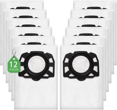 Namajunas - Stofzakken - Stofzuigeraccessoires - 12 stuks KFI 357 stofzuigerzakken geschikt voor Kärcher WD2, WD3, KWD1, KWD2, KWD3, WD3.200, WD3.800 M, SE4001, SE4002 stofzuiger - voor nat-/droogzuiger en wasstofzuiger - vervangt 2.863-314.0 zakken