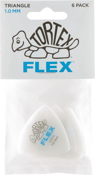 Jim Dunlop Tortex Flex - Plectrums - Triangle - 1,00 mm - Player's Pack 6 Stuks