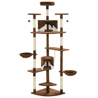 vidaXL - Kattenkrabpaal - met - sisal - krabpalen - 203 - cm - bruin - en - wit