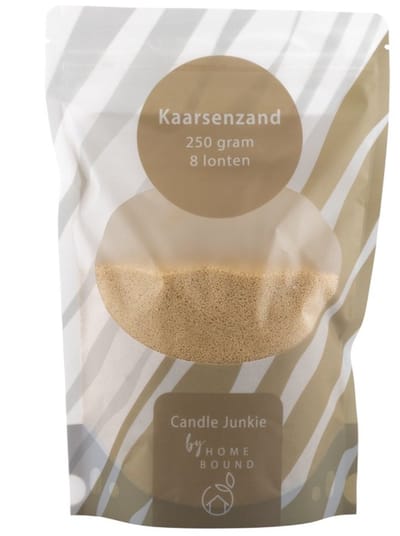 Kaarsenkorrels zak met 8 lonten beige