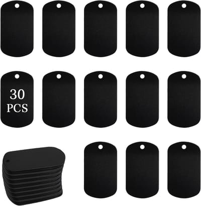 Lege Aluminium Penningen - Hondenlabels Graveren - Huisdier Identificatie - Roestbestendig Materiaal - 30 Stuks - Zwart