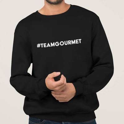Foute Kerst Trui Zwart #TeamGourmet XS