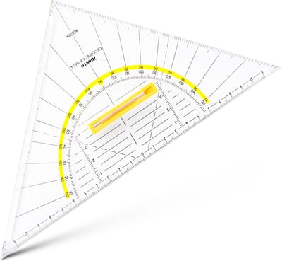 Aristo geodriehoek - schaalverdeling 22 cm - onbuigzaam - transparant - met afneembare greep - AR-1555-4