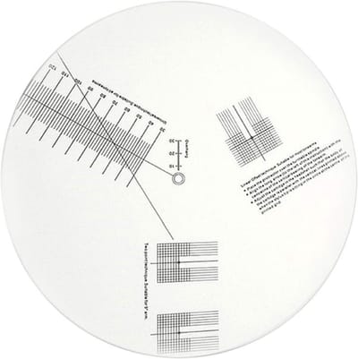 LP Vinyl Kalibratieplaat - Pickup Afstelmal - Platenspeler Afstellen - Dubbelzijdige Markeringen - 295mm Diameter - Wit