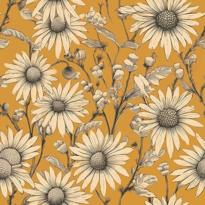 Zelfklevend Behang Bloemenpatroon Mosterdgeel Vintage voor Kamer en Meubels